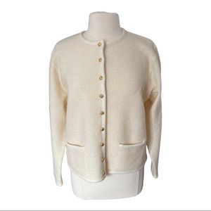 Karen Scott Petites Women's Cardigan Long Sleeve ,  100% wool, size L